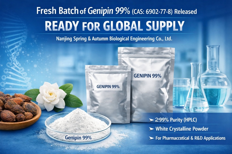 Fresh Batch of Genipin 99% (CAS: 6902-77-8) Released — Ready for Global Supply